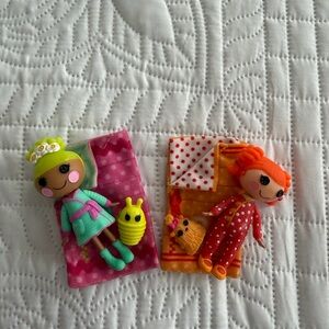 Lalaloopsy Mini Peppy Pom Pom & Blossom Flowerpot Sleepover Set Bundle + Pets